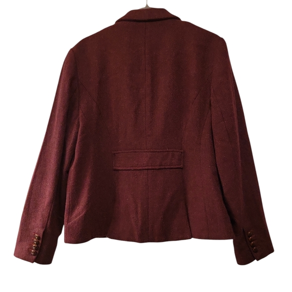 L.L.Bean, Vintage Wool Blazer, Woven Wool w/ Subtle Herringbone, 3 Buttons, W-14 - Picture 2 of 5